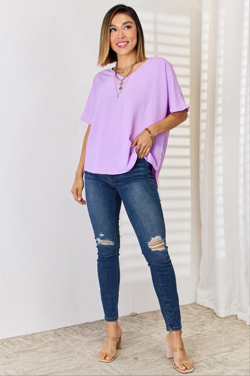 Zenana Texture Short Sleeve T-Shirt Carauana Store