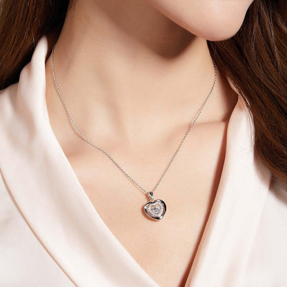 Moissanite 925 Sterling Silver Heart Necklace Carauana Store