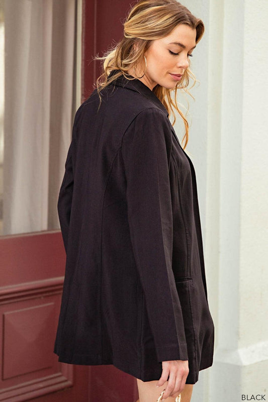 Kori America Open Front Long Sleeve Blazer Carauana Store