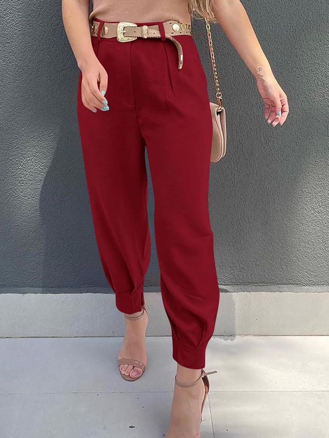 High Waist Cropped Pants Carauana Store