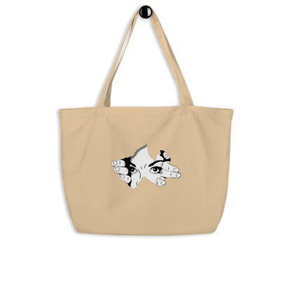 CARAUANA Large organic tote Bag Biege