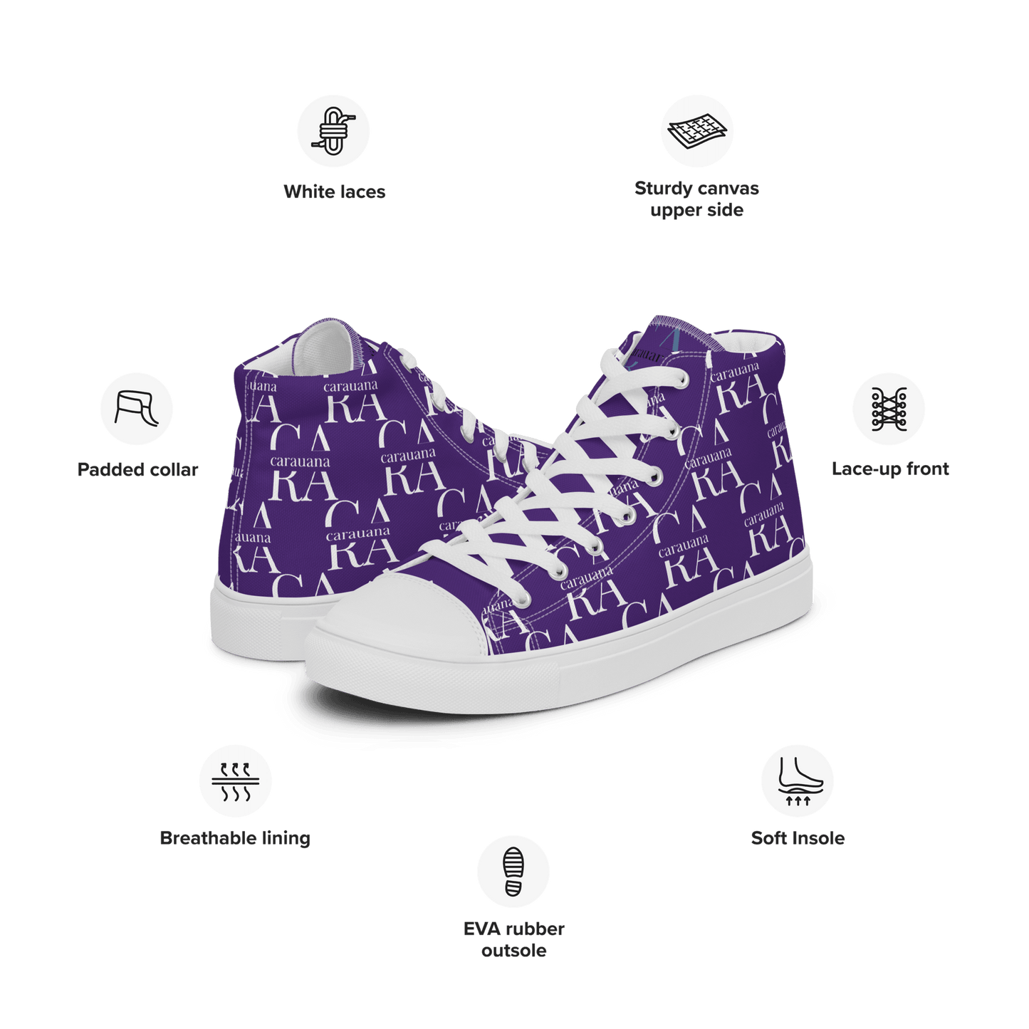 CARAUANA Hip Hop canvas shoes violet Branded