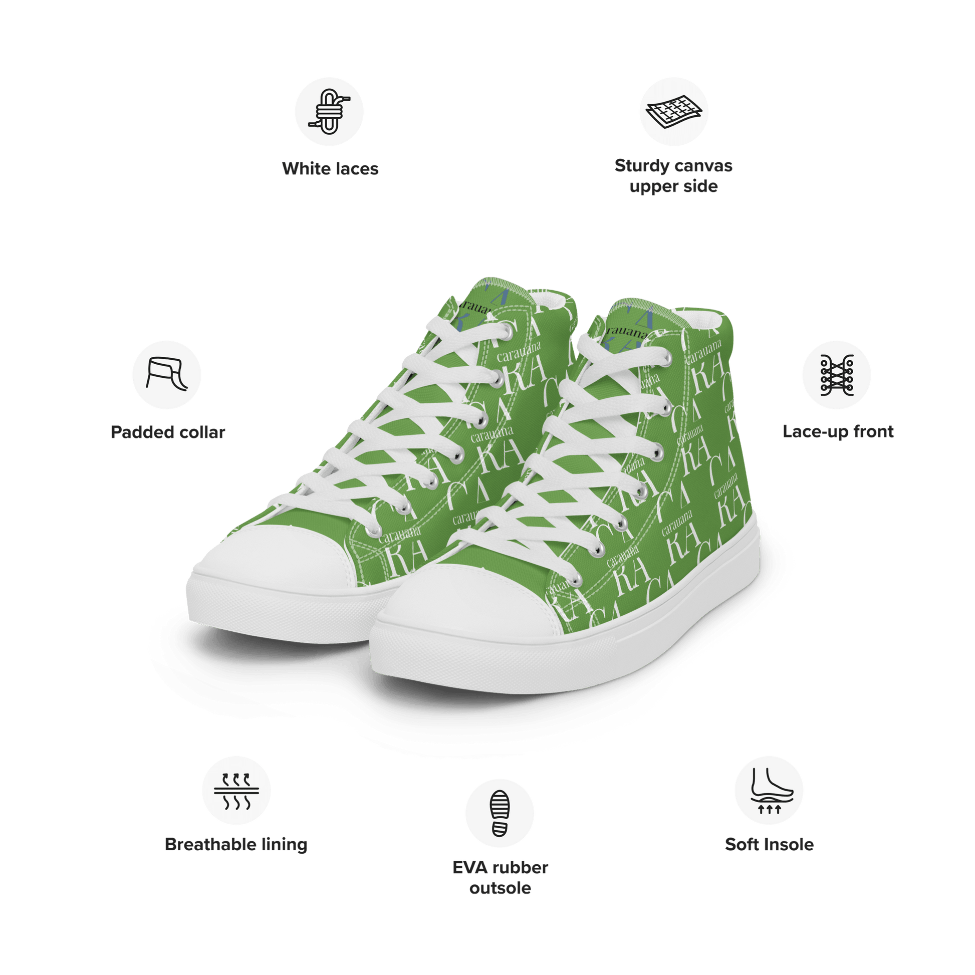 CARAUANA Hip Hop canvas shoes Green Branded