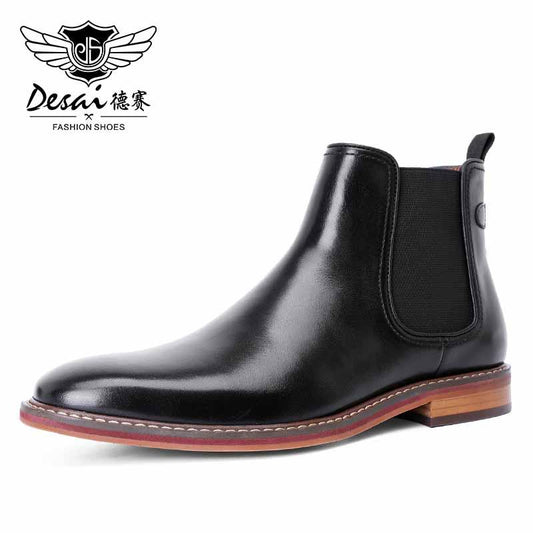 Desai Brand New Men Chelsea Boots Genuine Calf Leather Bottom Outsole Calf Leather Upper Leather Inner Handmade Boot Shoes - Carauana Store